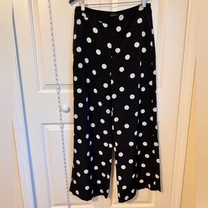 Banana Republic | Black and White Polka Dot Wide-Leg Pants